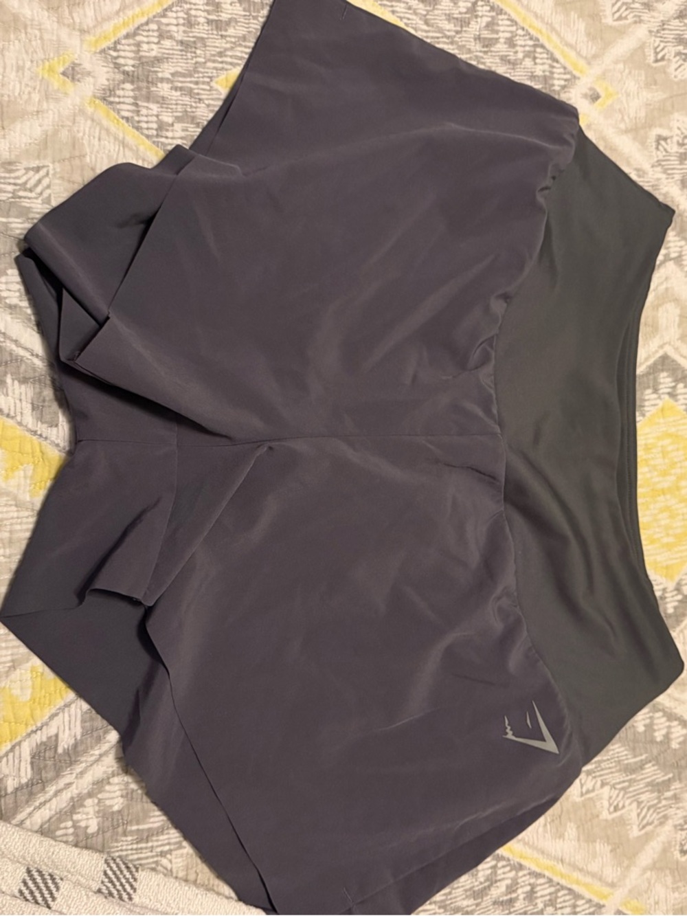Gymshark Black Performance Shorts with Gray Waistband - like NEW